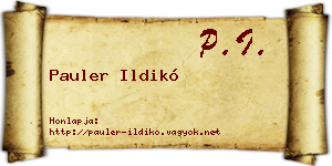 Pauler Ildikó névjegykártya